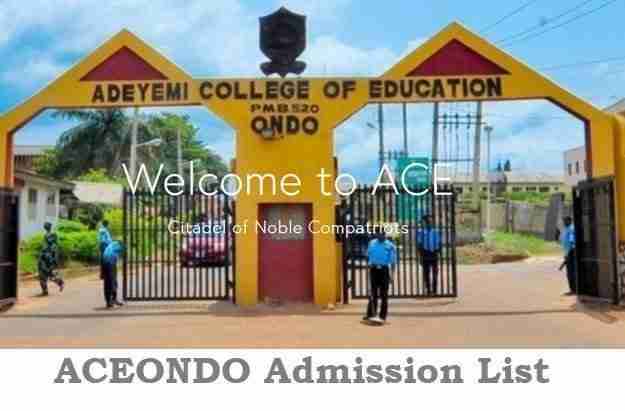 ACEONDO Admission List