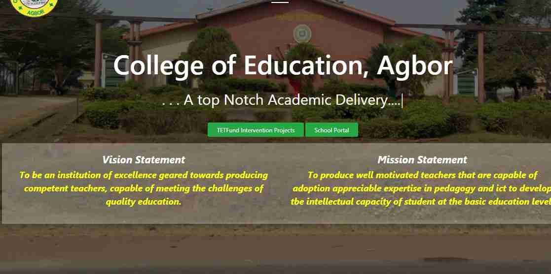 College Of Education Agbor Accredited Courses