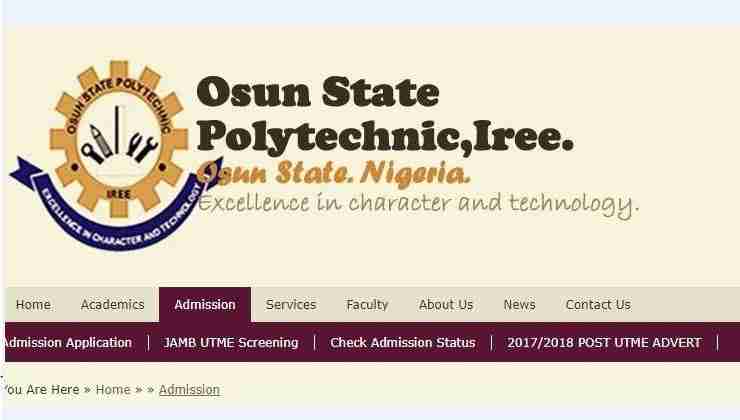 OSPOLY HND Admission Application Form