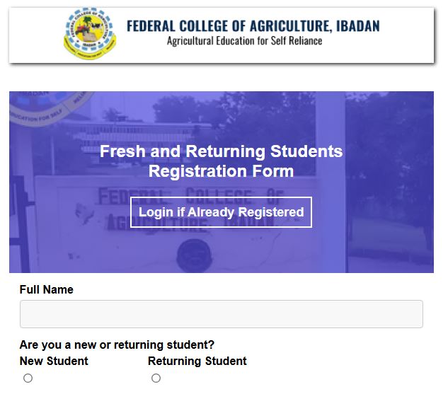FCAIB post UTME Form