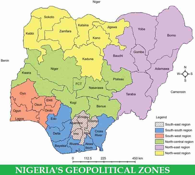 The 6 Geopolitical Zones in Nigeria