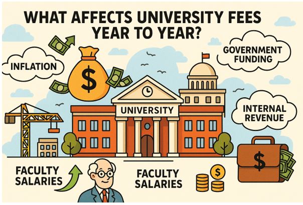 what affects university school fees year to year